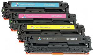 Komplet tonerw zamiennikw DT1215KPLH do HP Color LaserJet CP1210 CP1215 CP1215n CP1217 CP1510 CP1510j CP1510n CP1515 CP1515n CP1518 CP1518ni CM1312 CM1312mfp, pasuje zamiast HP CB540A CB541A CB543A CB542A 125A CMYK, 2200/1400 stron - 2872992305