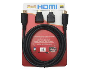 Przewd, kabel HDMI-HDMI 1,5m z 2 adapterami micro i mini HDMI - 2060691893