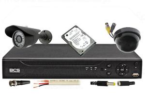 Zestaw do monitoringu z 4 kamerami i rejestratorem BCS-0404LE-AN, kabel, zasilacz - 2060693100