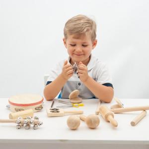 Sensoryczny zestaw perkusyjny (drewniane instrumenty dla dzieci) - 2861345490