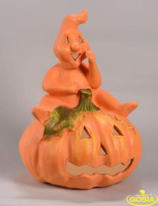 Dynia z duszkiem - figurka ceramiczna halloween - 2853428118