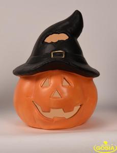 Dynia dua w czapce - figurka ceramiczna halloween - 2862438307