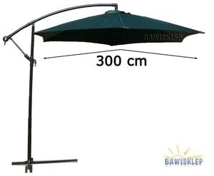 PARASOL OGRODOWY 300cm UCHYLNY Z KORBK ziel - 2823153950