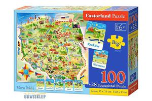 Puzzle 100 Edukacyjne Mapa Polski Castorland - 2853233467