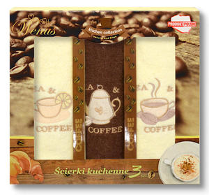 Zestaw rcznikw kuchennych z haftem - COFFEE - 17980 - 2875879777