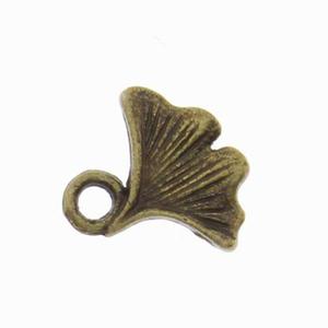 Zawieszka metalowa GINKGO stary mosidz 6x12mm