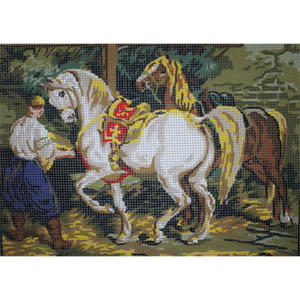 Kanwa J6075p J. Kossak "W stajni (Konie kozackie)" - 30x40cm - 2832271214