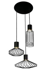 Modna lampa wiszca do salonu PICTO 18863 BL/G/N 3-punktowa - 2877893481