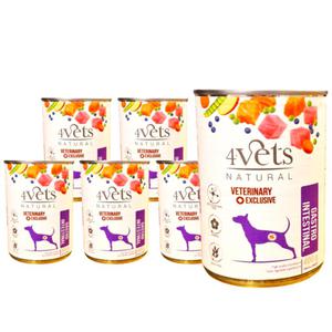 4Vets Natural Dog Gastro Intestinal, mokra karma dla psa ze schorzeniami odkowo-jelitowymi, 6 x 400 g - 2870980423