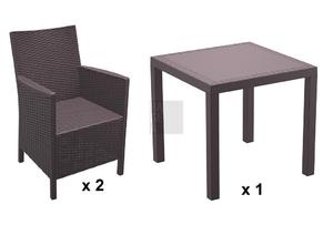 Zestaw mebli ogrodowych nie tylko do restauracji 2 x Fotel California + stolik Orlando 80 x 80 cm - 2853824854