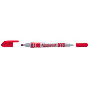 Marker PENTEL dwustronny N65W - czerwony - 2825401518
