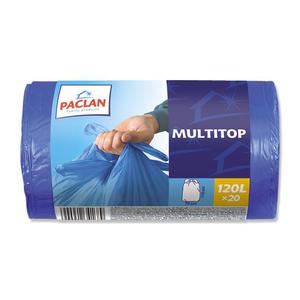 Worki na mieci PACLAN Multitop 120l. niebieskie - 2847291625