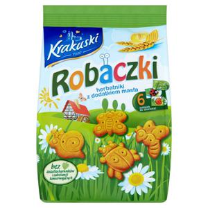 Ciastka KRAKUSKI Herbatniki Robaczki 140g. - 2847292396