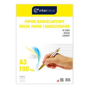 Papier kancelaryjny INTERDRUK A3 op.100ark. linia - 2825402382