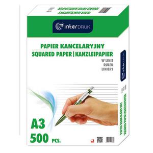 Papier kancelaryjny INTERDRUK A3 op.500ark. linia - 2825402383