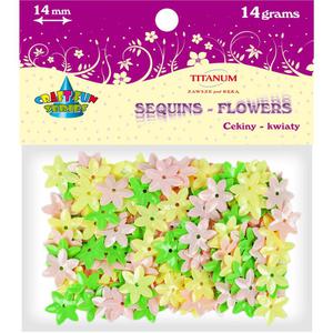 Cekiny TITANUM kwiatki pastel mix 14mm 14g 242727 - 2847293697