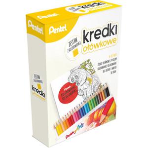 Kredki PENTEL CB8-24 zestaw z kolorowank - 2847297427