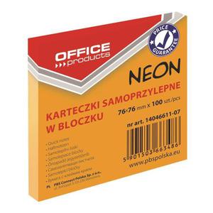 Karteczki samop. OFFICE PRODUCTS 76x76 neon pomar - 2847297568