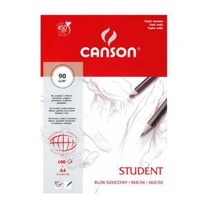 Szkicownik CANSON A4 Student 90g. 100k. ziarnisty - 2847300489