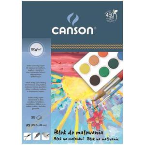 Blok do malowania CANSON A3 120g. 25k. - biay - 2847300492