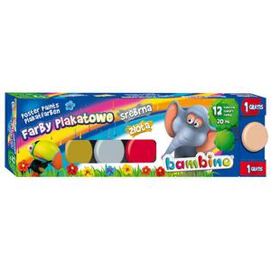 Farby plakatowe BAMBINO 20ml. 12 kolorów