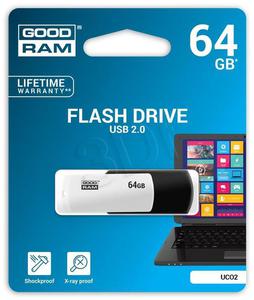 Goodram Flashdrive Black&White 64GB USB 2.0 czarno-biay - 2847302670