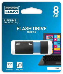 Goodram Flashdrive SL!DE 8GB USB 2.0 czarno-niebieski - 2847302671