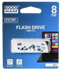 Goodram Flashdrive Cl!ck 8GB USB 2.0 biay z kolorowymi elementami - 2847302672