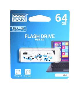 Goodram Flashdrive Cl!ck 64GB USB 2.0 biay z kolorowymi elementami - 2847302675