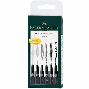 Cienkopis FABER-CASTELL artys.6szt. czarny 167116 - 2860633146