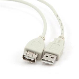 Kabel GEMBIRD CC-USB2-AMAF-75CM/300 (USB 2.0 typu A F - USB 2.0 typu A M; 0,75m; kolor szary) - 2860634329