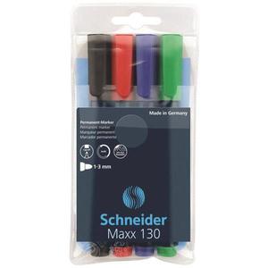 Zestaw markerów uniwersalnych SCHNEIDER Maxx 130 1-3mm 4 szt. miks kolorów
