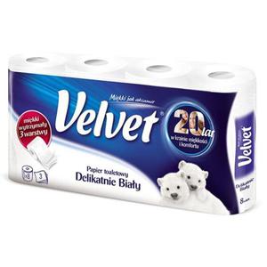 Papier toaletowy VELVET Delikatnie Biay 3w op.8szt. biay