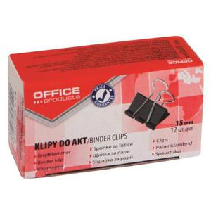 Klipy do papieru OFFICE PRODUCTS 15mm 12szt. czarne - 2860636074