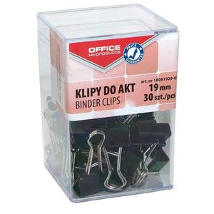 Klipy do papieru OFFICE PRODUCTS pudeko PP 19mm 30szt. czarne - 2860636076