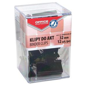 Klipy do papieru OFFICE PRODUCTS pudeko PP 32mm 12szt. czarne - 2860636079