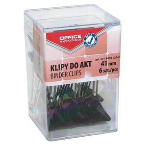 Klipy do papieru OFFICE PRODUCTS pudeko PP 41mm 6szt. czarne