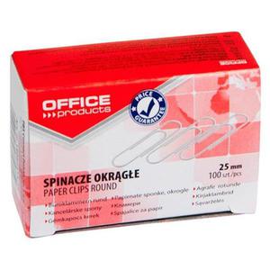 Spinacze OFFICE PRODUCTS okrge 25mm 100szt. srebrne - 2860636142