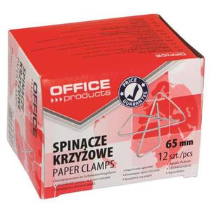 Spinacze OFFICE PRODUCTS krzyowe 65mm 12szt. srebrne - 2860636153