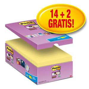 Karteczki Post-it Super Sticky (655-P16SSCY-EU), 127x76mm 16x90 kart., te, 2 bloczki GRATIS - 2860636376