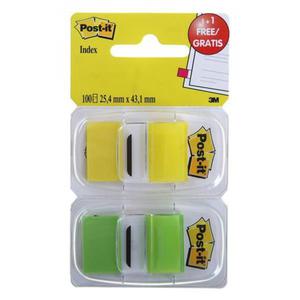 Zakadki indeksujce Post-it (6923SP-45PO), pp, 25,4x43,1mm, 2x50 kart., óty/zielony