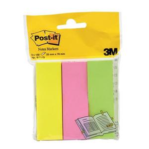 Zakadki indeksujce POST-IT (671/3), papier, 26x76mm, 3x100 kart., mix kolorw - 2860636473