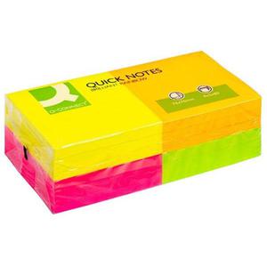 Karteczki Q-CONNECT Rainbow, 76x76mm, 4x3x80k, neon, mix kolorw - 2860636496