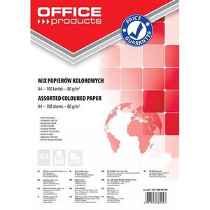 Papier kolorowy OFFICE PRODUCTS A4 100 arkuszy 80gsm mix kolorw - 2860636599