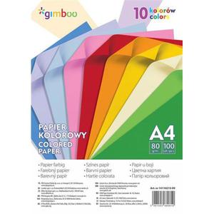 Papier kolorowy GIMBOO A4 100 arkuszy 80gsm 10 kolorów neonowych