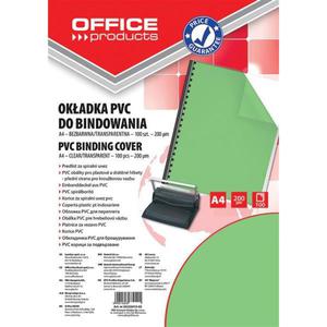 Okadki do bindowania OFFICE PRODUCTS PVC A4 200mikr. 100szt. zielone transparentne - 2860636871