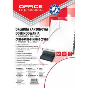 Okadki do bindowania OFFICE PRODUCTS karton A4 250gsm byszczce 100szt. biae - 2860636877