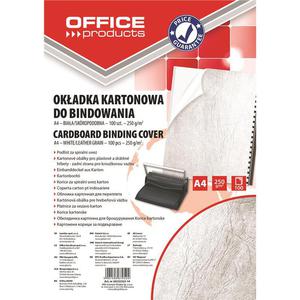 Okadki do bindowania OFFICE PRODUCTS karton A4 250gsm skropodobne 100szt. biae - 2860636881