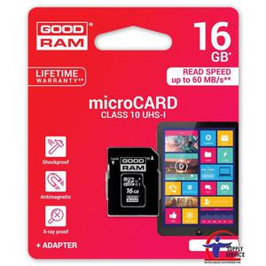 Pami MicroSD GOODRAM 16GB MicroSDHC CL10 UHS I + adapter M1AA-0160R11