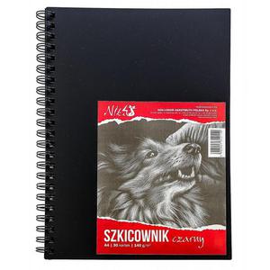 Szkicownik KOH-I-NOOR A4 140g. 30k. czarny na spirali BLO-SZA414